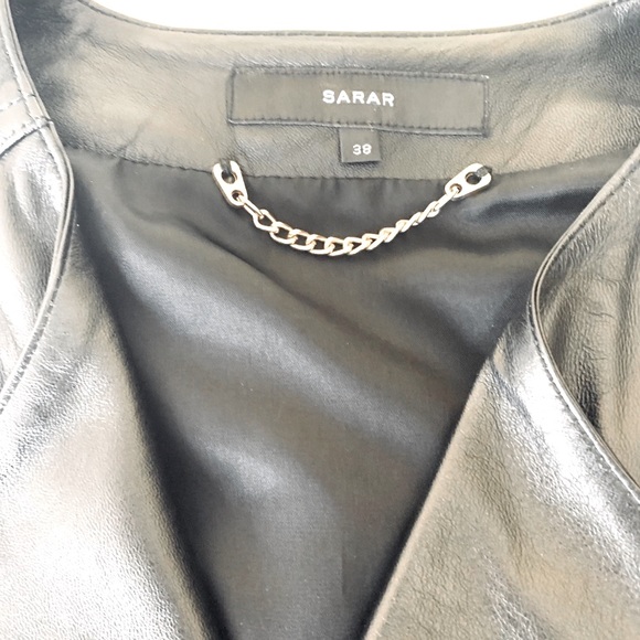 New Soft Black real Lamb leather Biker jacket Long leather tassels EUR 38 US 6-8 - Picture 12 of 16